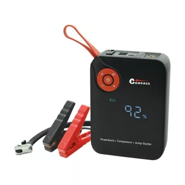   Compass štartovací zdroj s kompresorom, powerbankou a svietidlom (7200 mAh, 600 A)