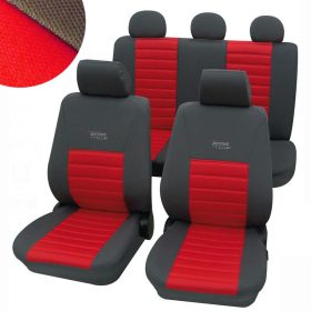   11 dielna univerzálna sada poťahov sedadiel Active Sports - červená