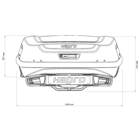 Prepravný box na ťažné zariadenie Hapro Boxer Hexagon L (420l, čierny)