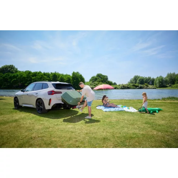 Prepravný box na ťažné zariadenie Hapro Boxer Hexagon L (420l, zelený)