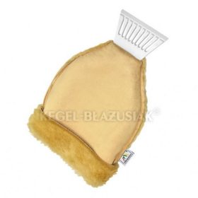 Škrabka na ľad s kožušinovým ohrievačom rúk