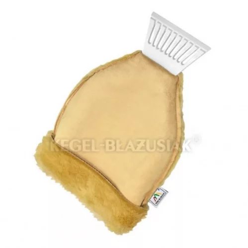 Škrabka na ľad s kožušinovým ohrievačom rúk