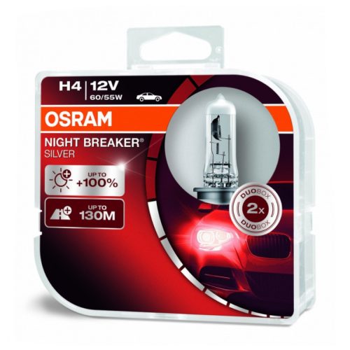 Osram Night Breaker Silver H4, 12V, 60/55W halogénová autožiarovka - 2ks