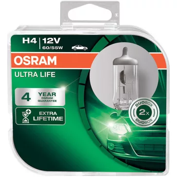   Osram Ultra Life H4, 12V, 60/55W, P43t halogénová autožiarovka - 2ks