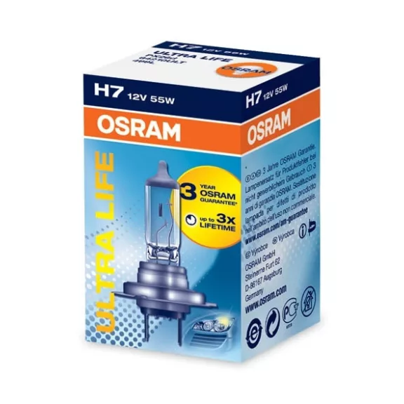 Osram Ultra Life H7 12V 55W PX26d halogénová autožiarovka - 2ks