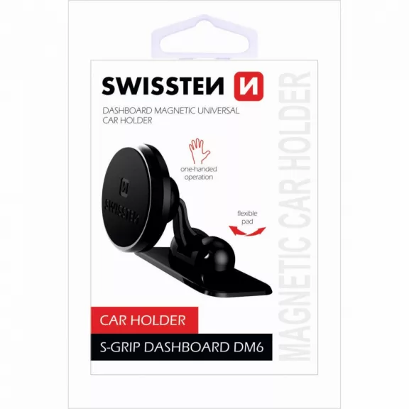 Swissten S-Grip DM6 držiak telefónu na palubnú dosku, magnetický