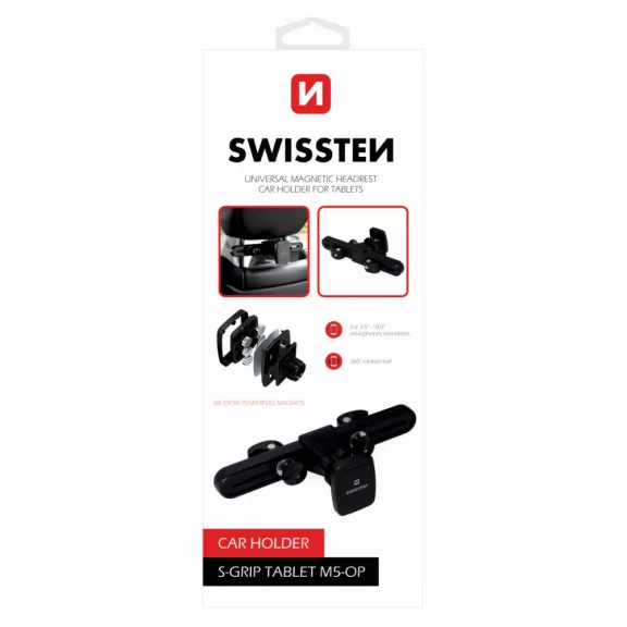 Swissten S-Grip M5-OP držiak telefónu a tabletu na opierku hlavy, magnetický