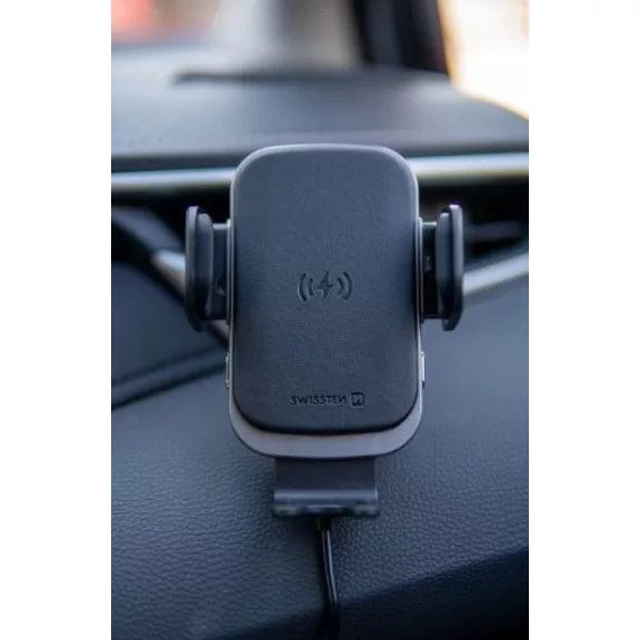 Držiak telefónu Swissten S-Grip W2-AV5 s bezdrôtovou nabíjačkou, pre ventilačnú mriežku