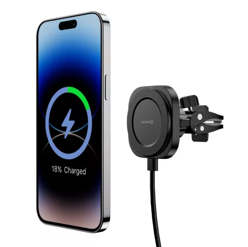 Držiak na telefón Swissten MagSafe s bezdrôtovou nabíjačkou, držiak na ventiláciu
