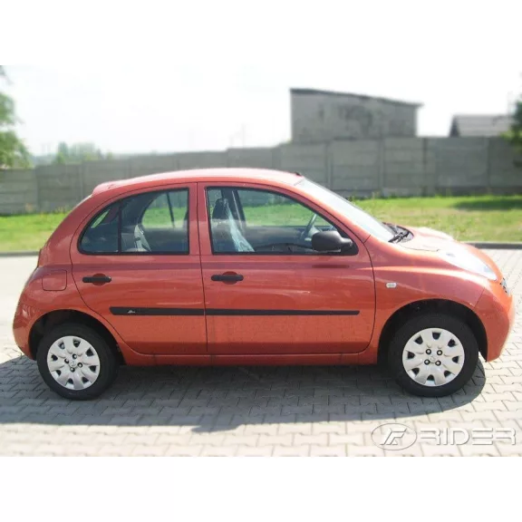 NISSAN MICRA (K12)  (hatchback, 5 dverové) Bočné ochranné lišty na dvere (2003-2010)