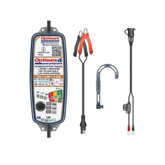 Tecmate Optimate 4 Quad Program nabíjačka 4–60 Ah (12 V – 1,25 A)