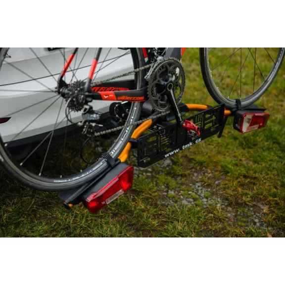 Nosič bicyklov na ťažné zariadenie TMK Fly 01 (oranžový) + vak