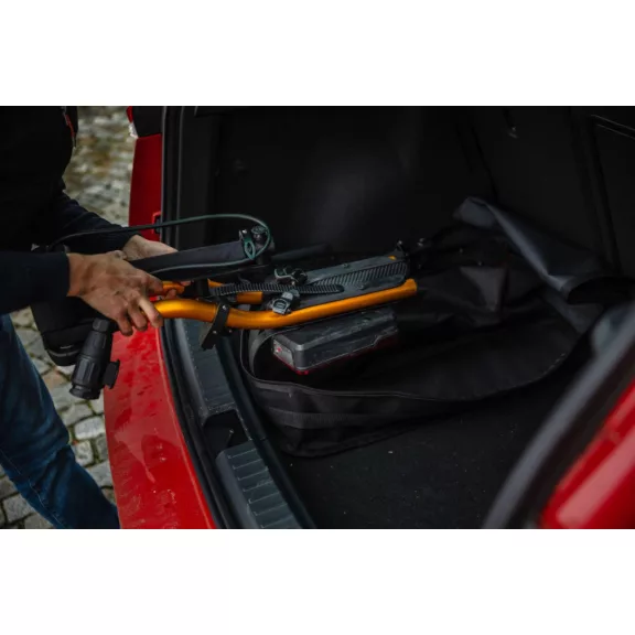 Nosič bicyklov na ťažné zariadenie TMK Fly 02 (oranžový) + vak